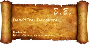 Demény Barakony névjegykártya